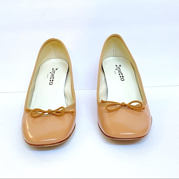 Repetto light brown tan nastasia ballerina ballet chunky thick high heels pumps - Picture 3 of 13